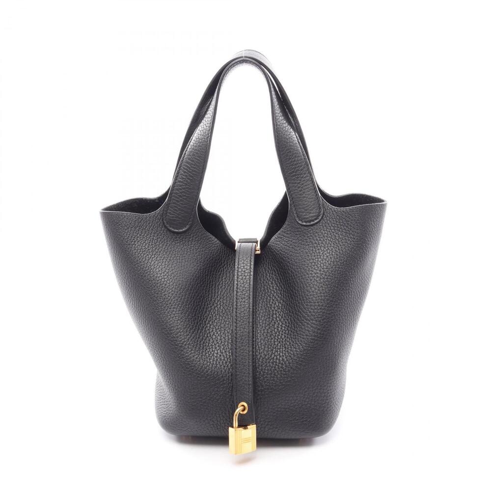 Hermes Picotin Lock PM Handbag, Taurillon Clemence Leather, Women's, Black, 0... - Picture 1 of 6